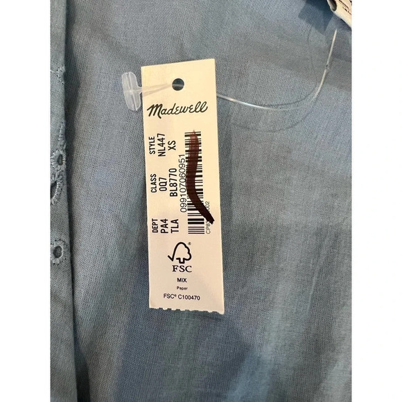 Madewell Button-Front V-Neck Mini Dress - Picture 8 of 9